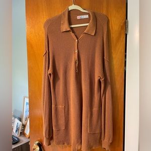 Free People Picnic Sweater Romper, Bronze, Size M